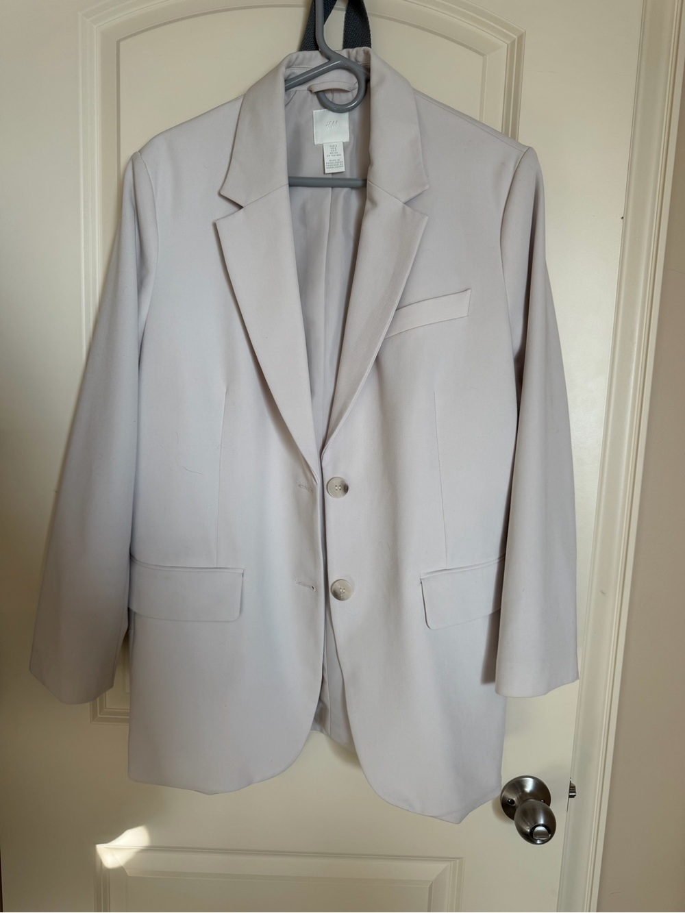 H&M Cream Single-Breasted Blazer